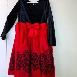 Rare Edition black velvet, & red dress for girls